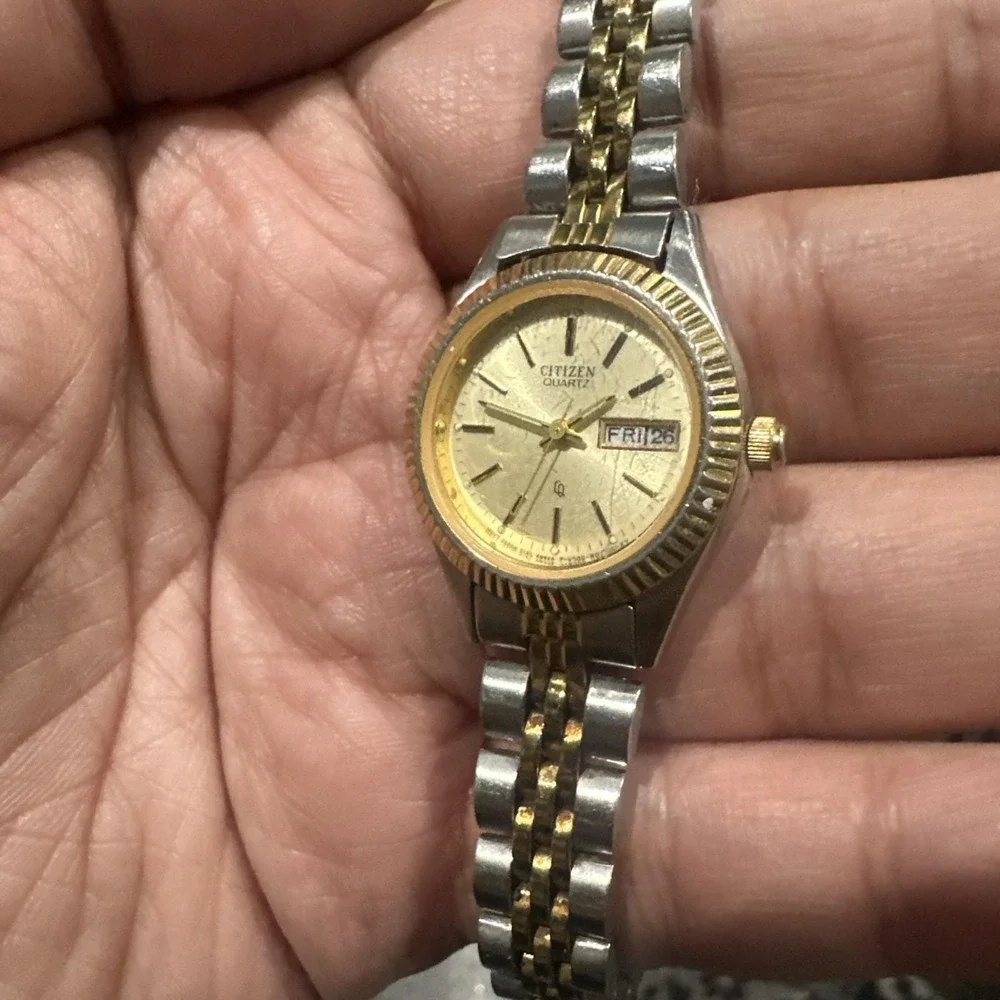 Works Vintage Citizen Presidential Ladies Two Tone Day Date Watch 25mm Fit 6in